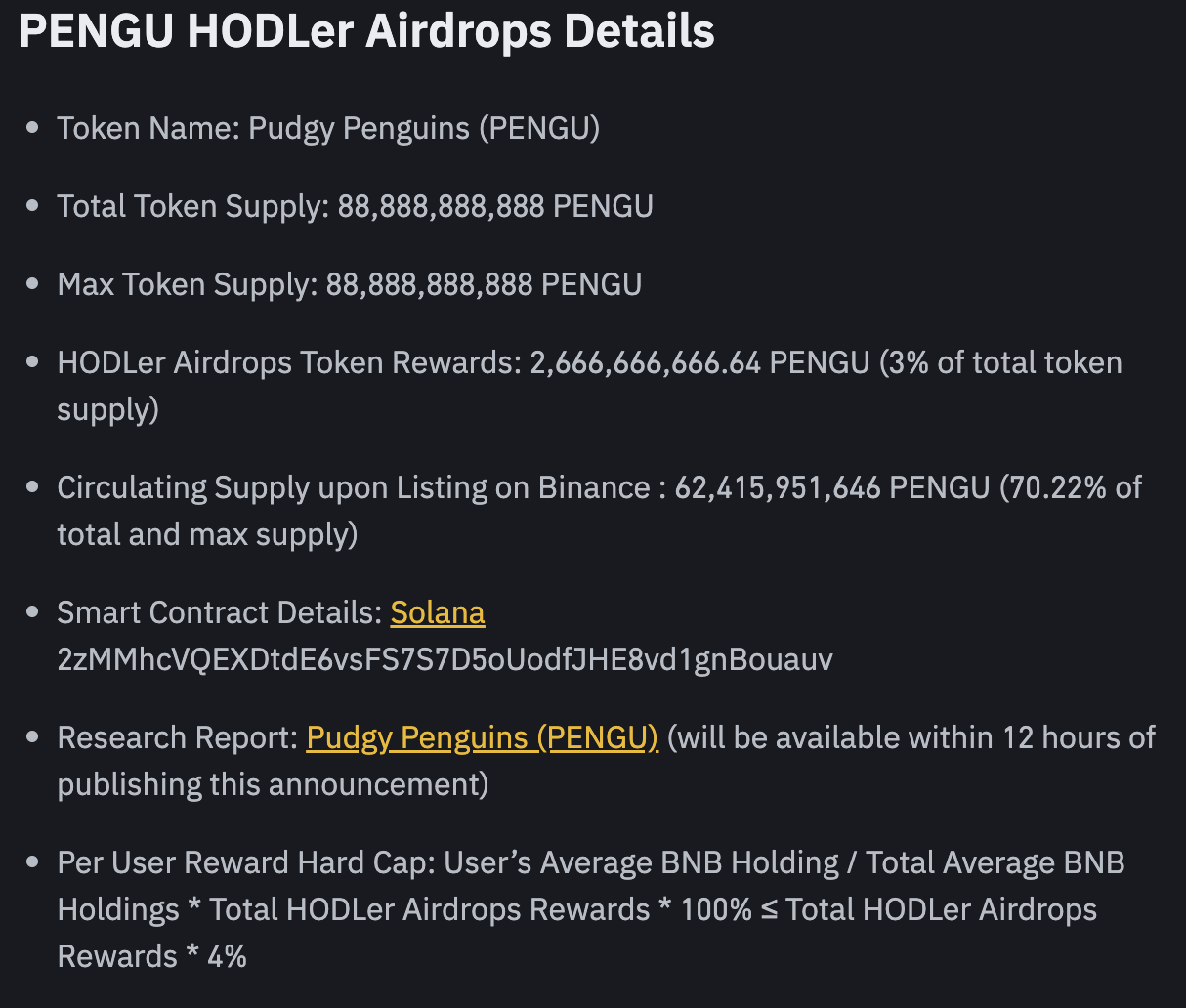 Detalhes do airdrop do PENGU.