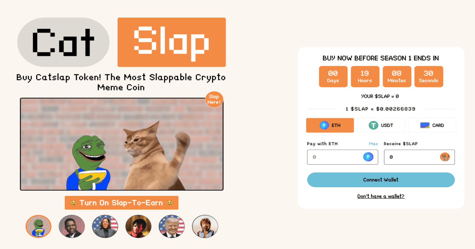 tela de compra do Catslap uma das melhores criptomoedas para investir em fevereiro