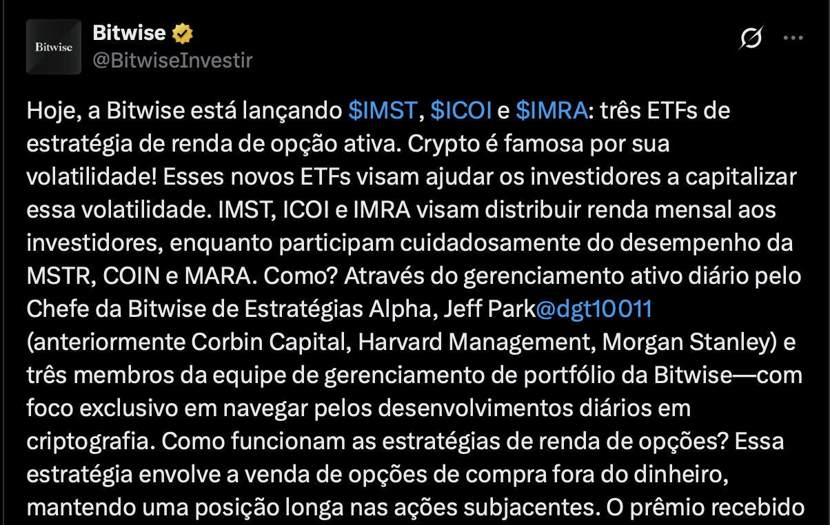 Anúncio da Bitwise.