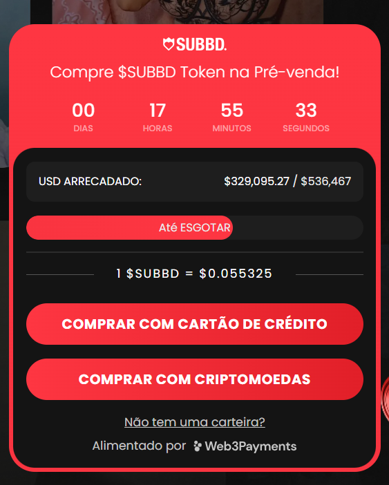 Pré-venda do SUBBD Token ($SUBBD) 