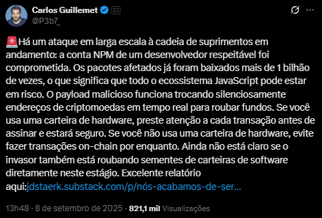 Ataque hacker NPM
