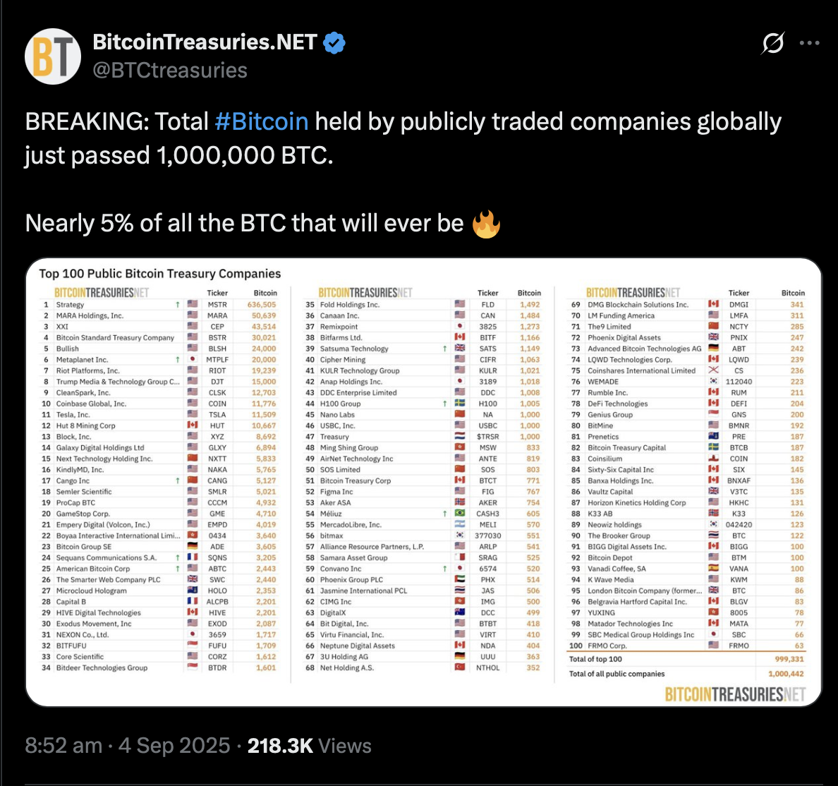 Bitcoin TReasury Companies.