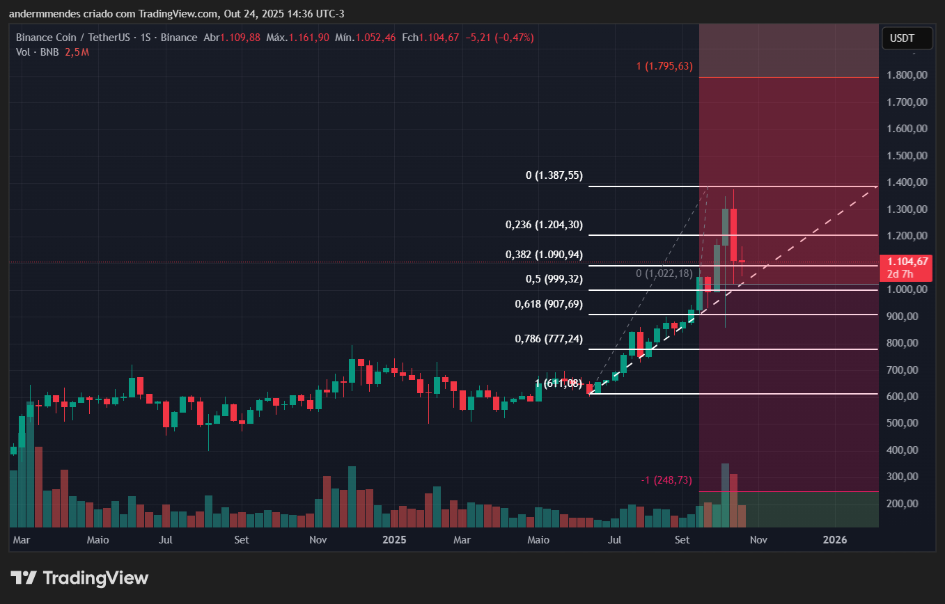 Gráfico do BNB no TradingView
