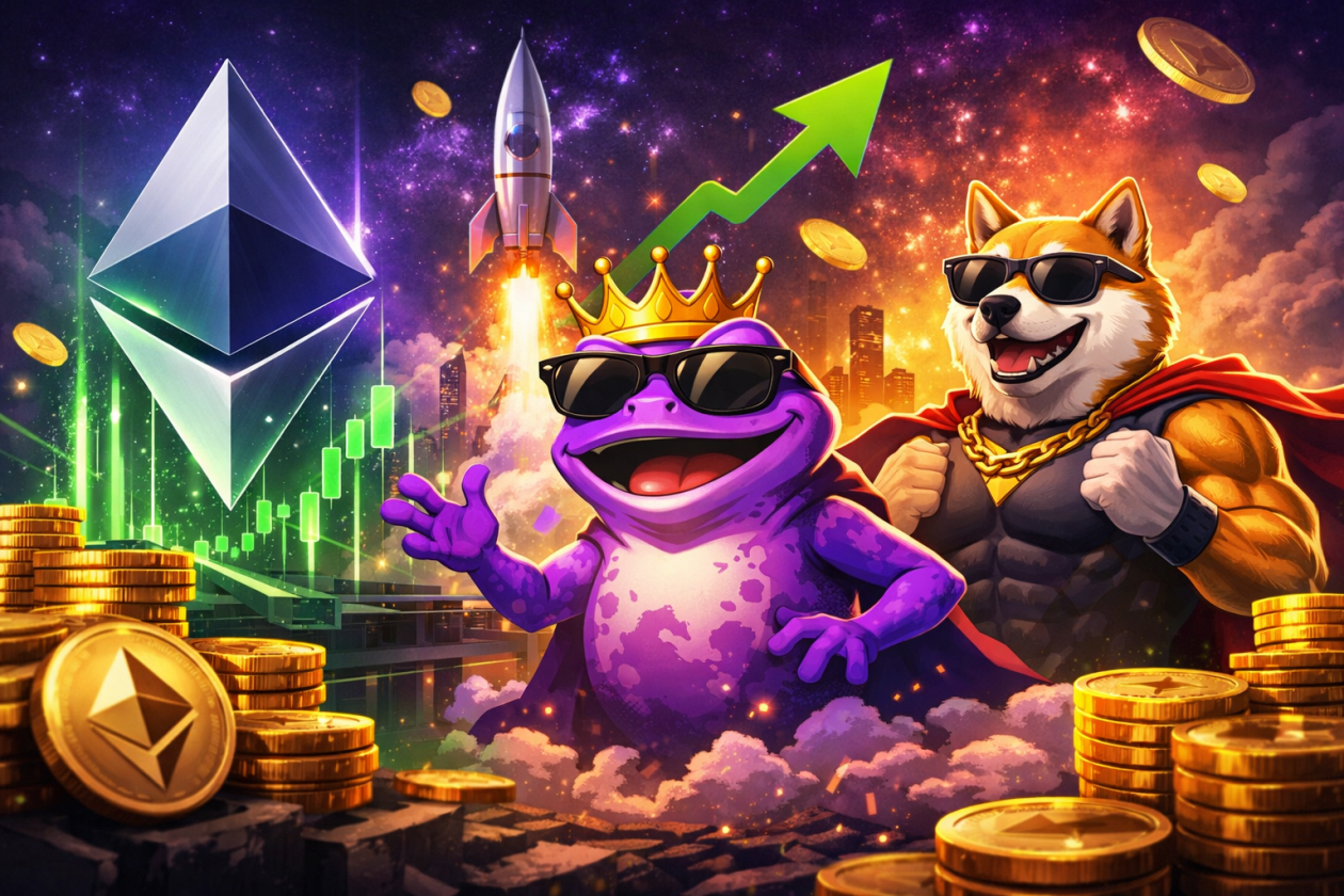 Ethereum pode entrar em nova memeseason após disparada de 4.602% do Purple Frog