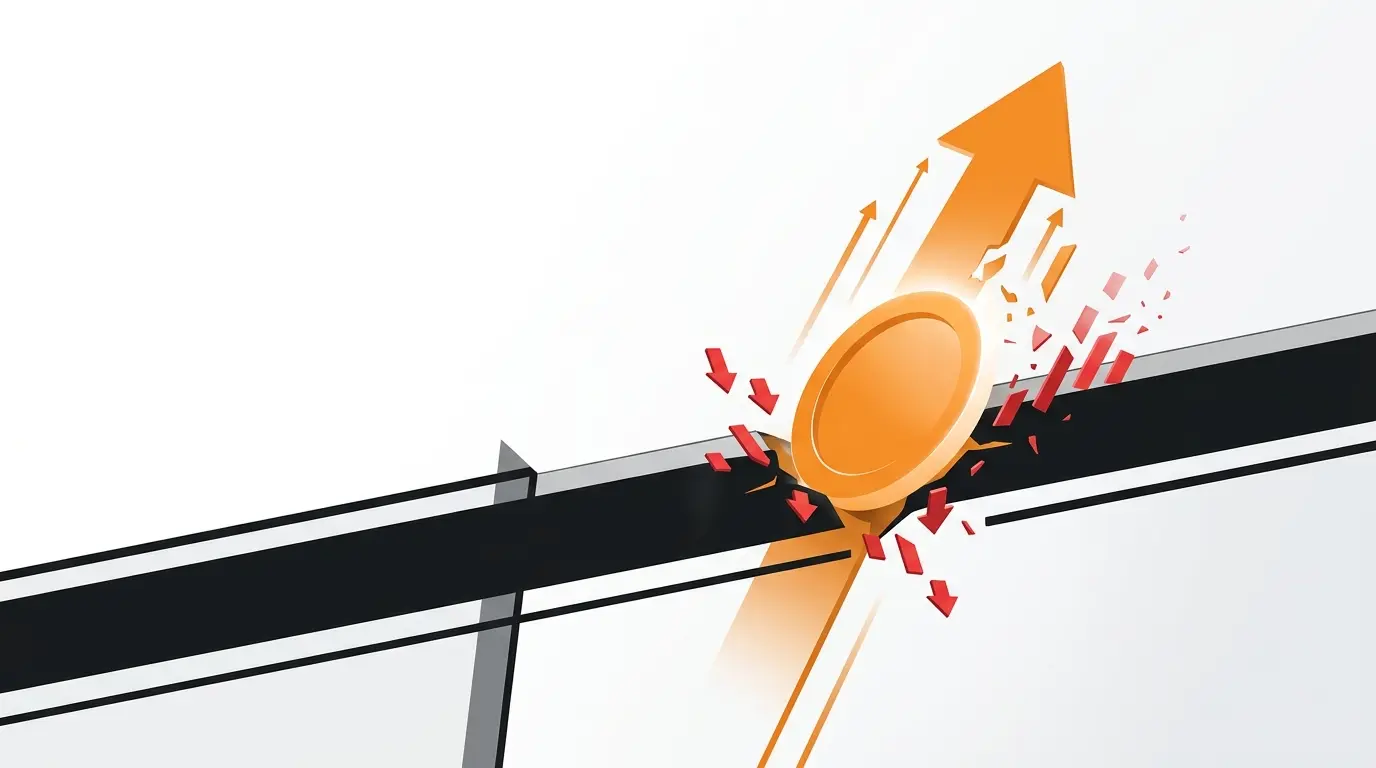 Ilustração do Bitcoin subindo após uma short squeeze no mercado de criptomoedas