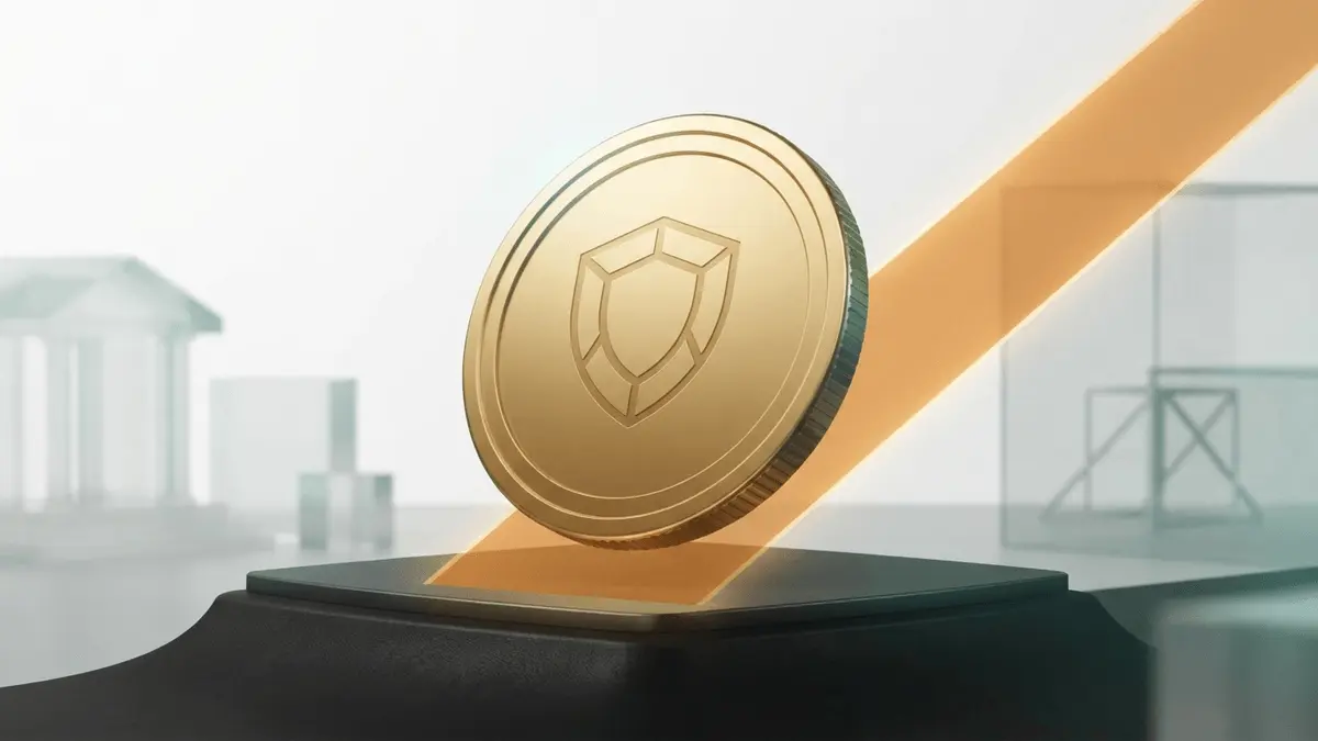 Moeda digital dourada em ascensão, simbolizando fluxo institucional e short squeeze do Zcash